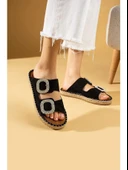 Hertas Siyah Nubuk Tokalı Terlik thumbnail 3