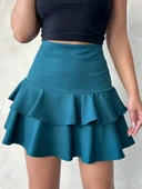 Vnlu fırfırlı etek yeşil s24681 thumbnail 1