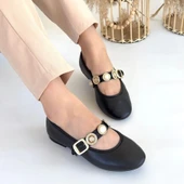 Atnis Siyah Cilt Babet Ayakkabı thumbnail 4