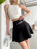 Kemerli pikseli şort etek thumbnail 1