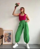 Şalvar pantolon yeşil s23202 thumbnail 2