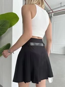 Kemerli pikseli şort etek thumbnail 5