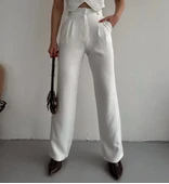 Palazzo pantolon beyaz s23211 thumbnail 1