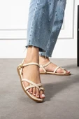 Nordi Bej Cilt Kemerli Sandalet thumbnail 1
