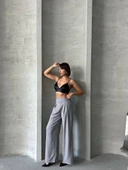 Pileli keten pantolon s255046 thumbnail 2