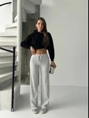 Fit comfort gri salaş pantolon thumbnail 3