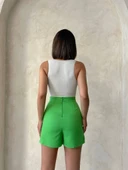 Kapaklı şort etek yeşil s24901 thumbnail 7