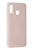Samsung Galaxy A20 Kılıf Nano içi Kadife Silikon - Pudra - 3