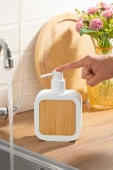 Porsima 3148 Banyo ve Mutfak Sıvı Sabunluk 400ML Beyaz-Ahşap - 2