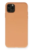 iPhone 11 Pro Max Kılıf Nano içi Kadife Silikon - Mat Turuncu - 1