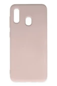 Samsung Galaxy A20 Kılıf Nano içi Kadife Silikon - Pudra - 1