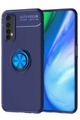 Realme 7 Kılıf Range Yüzüklü Silikon - Mavi - 1