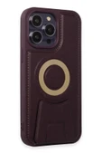 iPhone 14 Pro Max Kılıf Merkür Magneticsafe Standlı Kapak - Derin Mor - 2