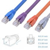 PrimeX PX-CAT710 Cat7 RJ45 Koruma Kılıfı CAT7 Cover Gri 10 Adet - 3