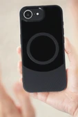 iPhone 16E Kılıf Maya Karbon Kapak - Lacivert - 3