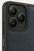 Realme Note 50 4G Kılıf Sara Kartvizitli Deri Kılıf - Lacivert - 3