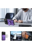 Xiaomi Redmi Note 14 4G Kılıf Joy Lens Standlı Kapak - Koyu Yeşil - 2