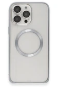 iPhone 15 Pro Max Kılıf Metal Bumper Magneticsafe Kapak - Gri - 2