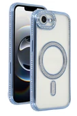 Apple iPhone 16E Joke Simli Magneticsafe Kılıf - Mavi - 2