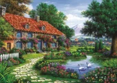 Art 1500 Parça Kuğulu Bahçe Puzzle - 4551 thumbnail 1