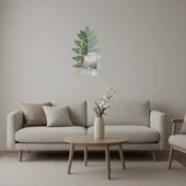 Minimalist Yaprak Tasarımlı  İç Mekan Aynalı Tablo - 1