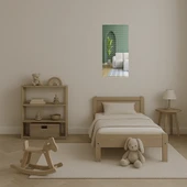 Modern Çiçek Desenli  Dekoratif Duvar Aynalı Tablosu - 4