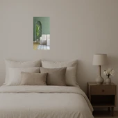 Modern Çiçek Desenli  Dekoratif Duvar Aynalı Tablosu - 2