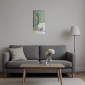 Minimal Çiçek Motifli  Aynalı Tablo - 4