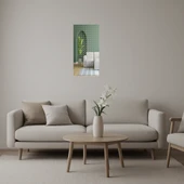 Modern Çiçek Desenli  Dekoratif Duvar Aynalı Tablosu - 1