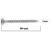 Sunta Vidası 5X60 mm 20 Adet Sivri Uçlu Ahşap Tahta Ağaç Mobilya Vidası thumbnail 2