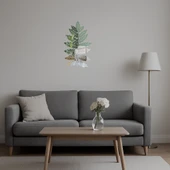 Minimalist Yaprak Tasarımlı  İç Mekan Aynalı Tablo - 5