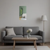 Modern Çiçek Desenli  Dekoratif Duvar Aynalı Tablosu - 5