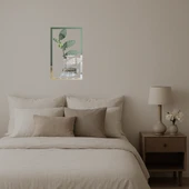 Minimalist Yaprak Desenli Dekoratif Aynalı Tablo - 3