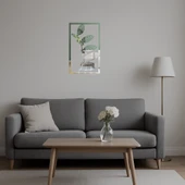 Minimalist Yaprak Desenli Dekoratif Aynalı Tablo - 4