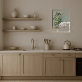 Kış Çiçeği Desenli Dekoratif Aynalı Tablo - 4