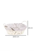 Porsima Mio-020 Hasır Görünümlü Kulplu Yuvarlak Ekmek Sepeti Beyaz 24,5cm thumbnail 4