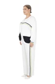 Kadın Büyük Beden Beyaz Uzun Kollu Alt Üst İkili Takım thumbnail 2
