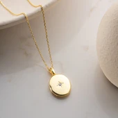 Vaoov 925 Ayar Gümüş Fotoğraflık Oval Kapaklı Açılır Kapanır Kolye thumbnail 4