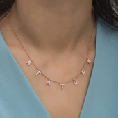 Supertrend Gümüş Rose Atatürk Yazılı Bayan Kolye thumbnail 3