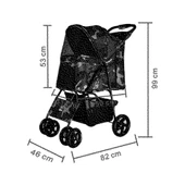 Zampa Favorite Gri Kedi Köpek Arabası - Katlanabilir, Süspansiyonlu Tekerlekli, 15 KG - 3