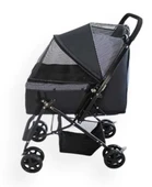 Zampa Norris Siyah Kedi Köpek Arabası - Katlanabilir, Şık ve Konforlu Taşıma SP02FL-B - 5