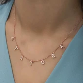 Supertrend Gümüş Rose Atatürk Yazılı Bayan Kolye thumbnail 4