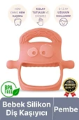 Eğlenceli Yumuşak Esnek Bpa İçermeyen Diş Çıkarma Dönemi Kaşıma Silikon Pembe Bebek Diş Kaşıyıcı - 1