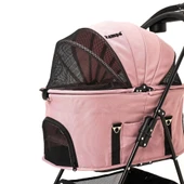 Zampa Norris Pembe Kedi Köpek Arabası - Katlanabilir, Konforlu ve Güvenli Taşıma SP02FL-P - 4