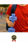 Özel Üretim Fitness Spor Okul Koşu Bpa İçermeyen Plastik Matara Günlük Mavi Dambıl Suluk 500 ml - 4