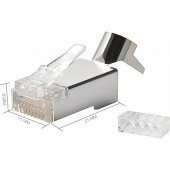 PrimeX Q-J7100M Cat7 Metal Konnektör Rj45 CAT7 Jack + Ayraç 100 lü Paket - 7