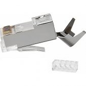 PrimeX Q-J710M Cat7 Metal Konnektör Rj45 CAT7 Jack + Ayraç 10luk Paket - 1