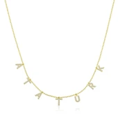 Supertrend Gümüş Gold Atatürk Yazılı Bayan Kolye thumbnail 1