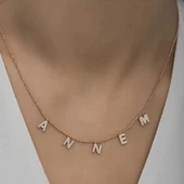 Supertrend ​gümüş Rose Annem Yazılı Bayan Kolye thumbnail 2