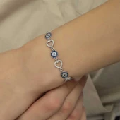 Supertrend Gümüş Kalpli Nazar Bayan Bileklik thumbnail 4